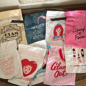Lot of nine Sephora Play bags makeup party gift bags